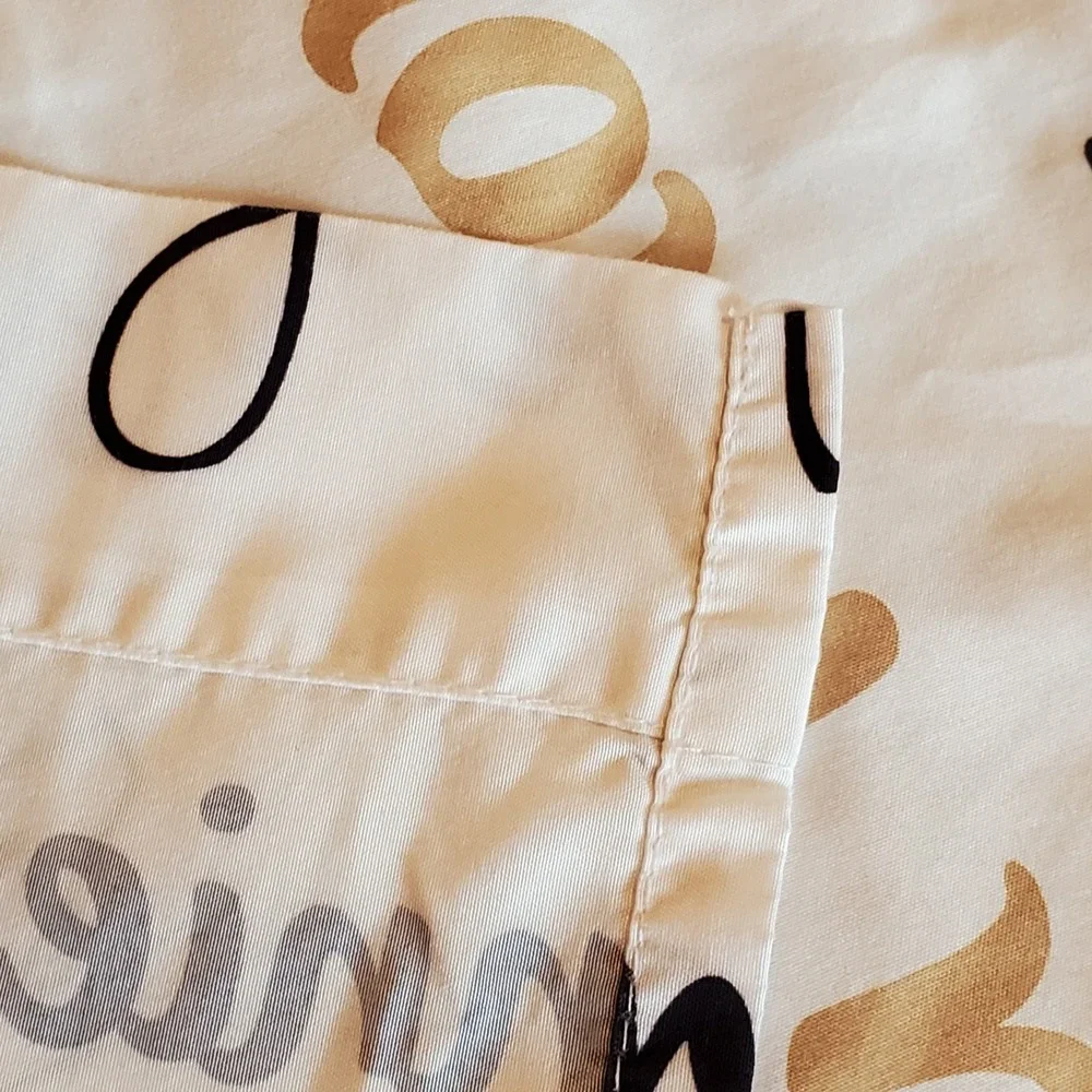 Disney Minnie Mouse Twin Flat Sheet White Gold Black Rock The Dots Typography
